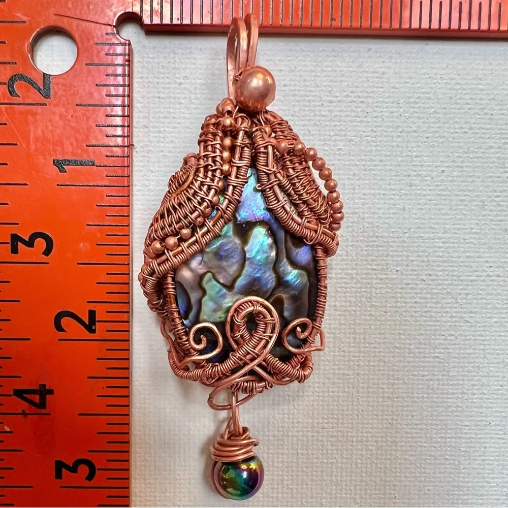 Handcrafted Copper and California Abalone Pendant - Picture 5 of 5